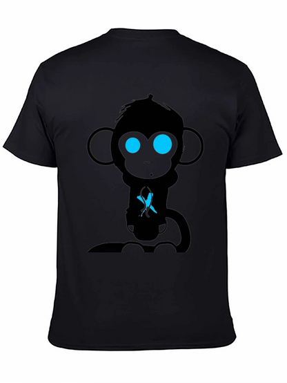 Camiseta Hombre Mono Abstracto Ojos Azules