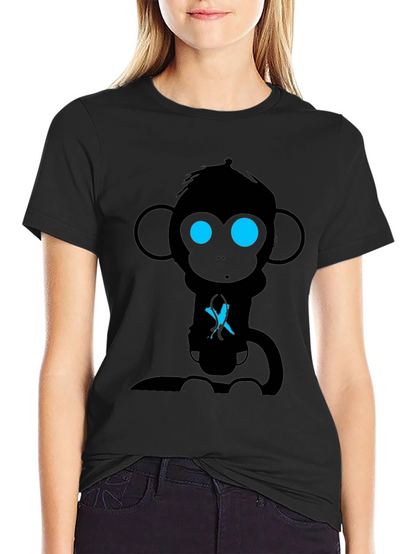 Camiseta Hombre Mono Abstracto Ojos Azules