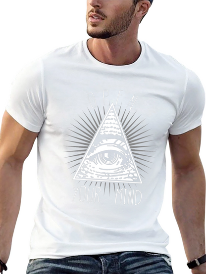 Camiseta Negra Abre tu Mente con Diseño Piramidal