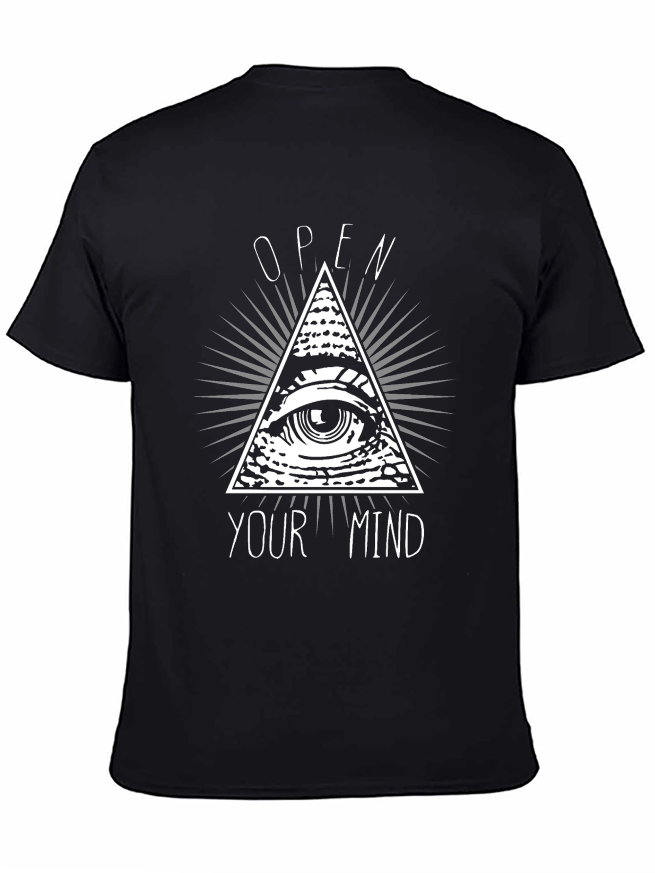 Camiseta Negra Abre tu Mente con Diseño Piramidal