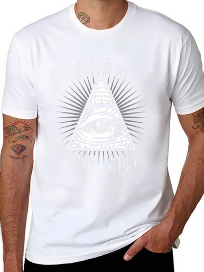 Camiseta Negra Abre tu Mente con Diseño Piramidal