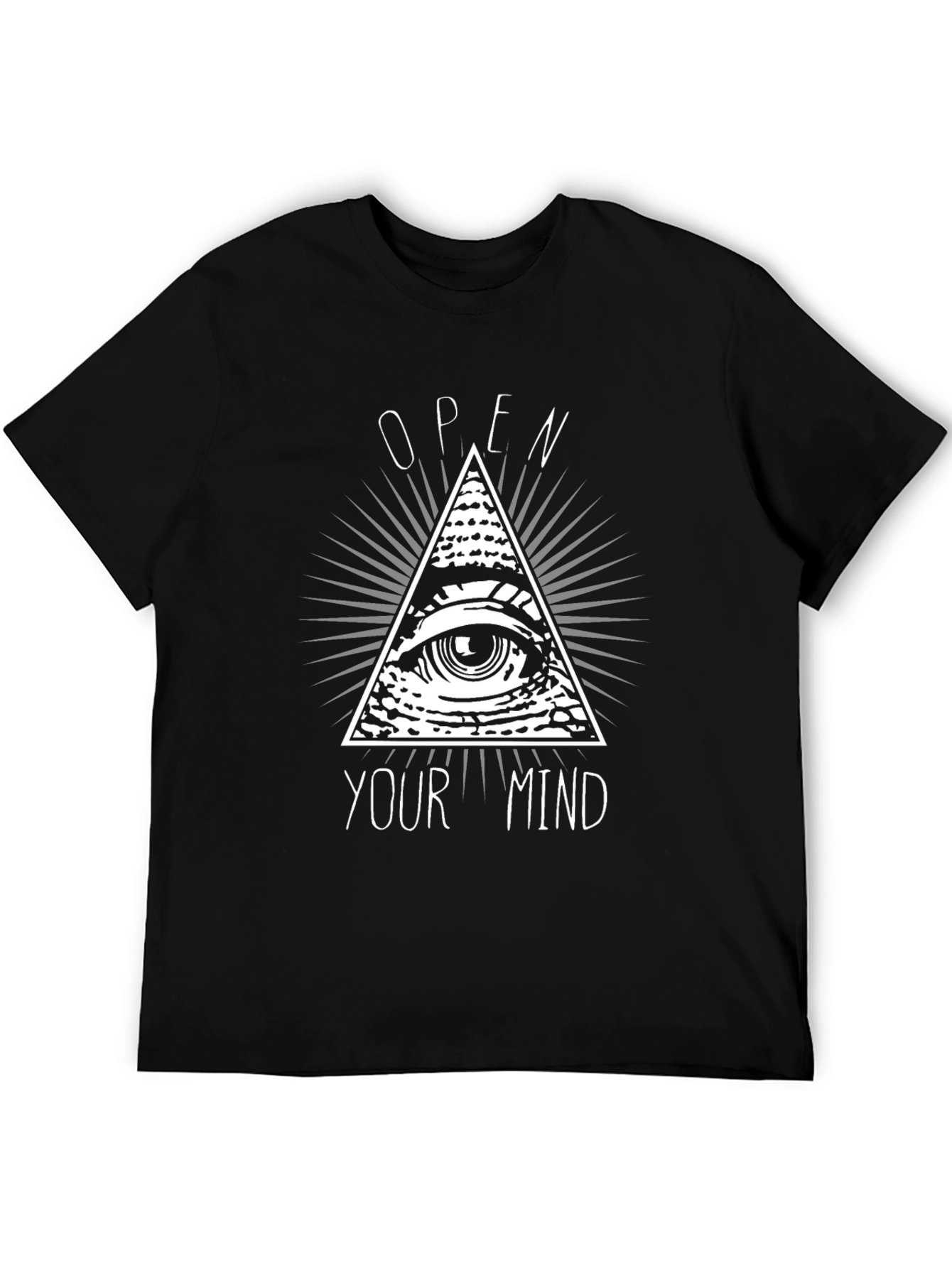 Camiseta Negra Abre tu Mente con Diseño Piramidal