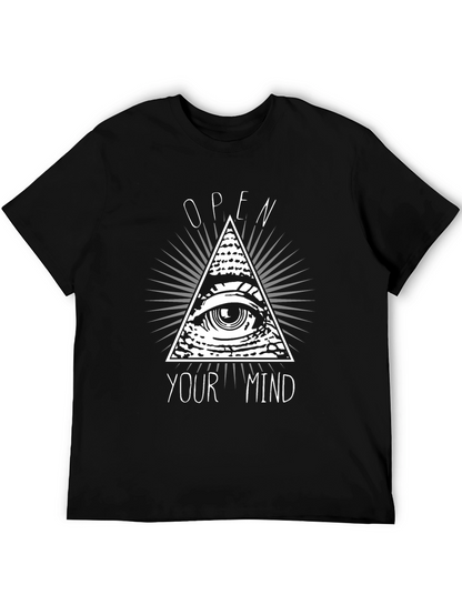 Camiseta Negra Abre tu Mente con Diseño Piramidal
