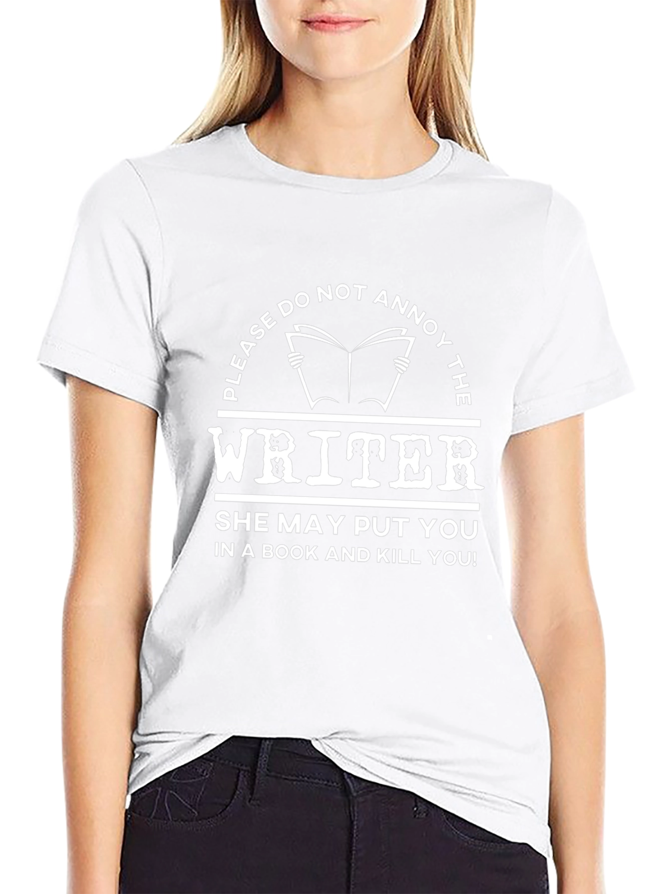 Camiseta Negra: No Molestes al Escritor