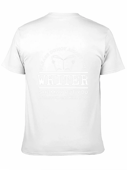 Camiseta Negra: No Molestes al Escritor