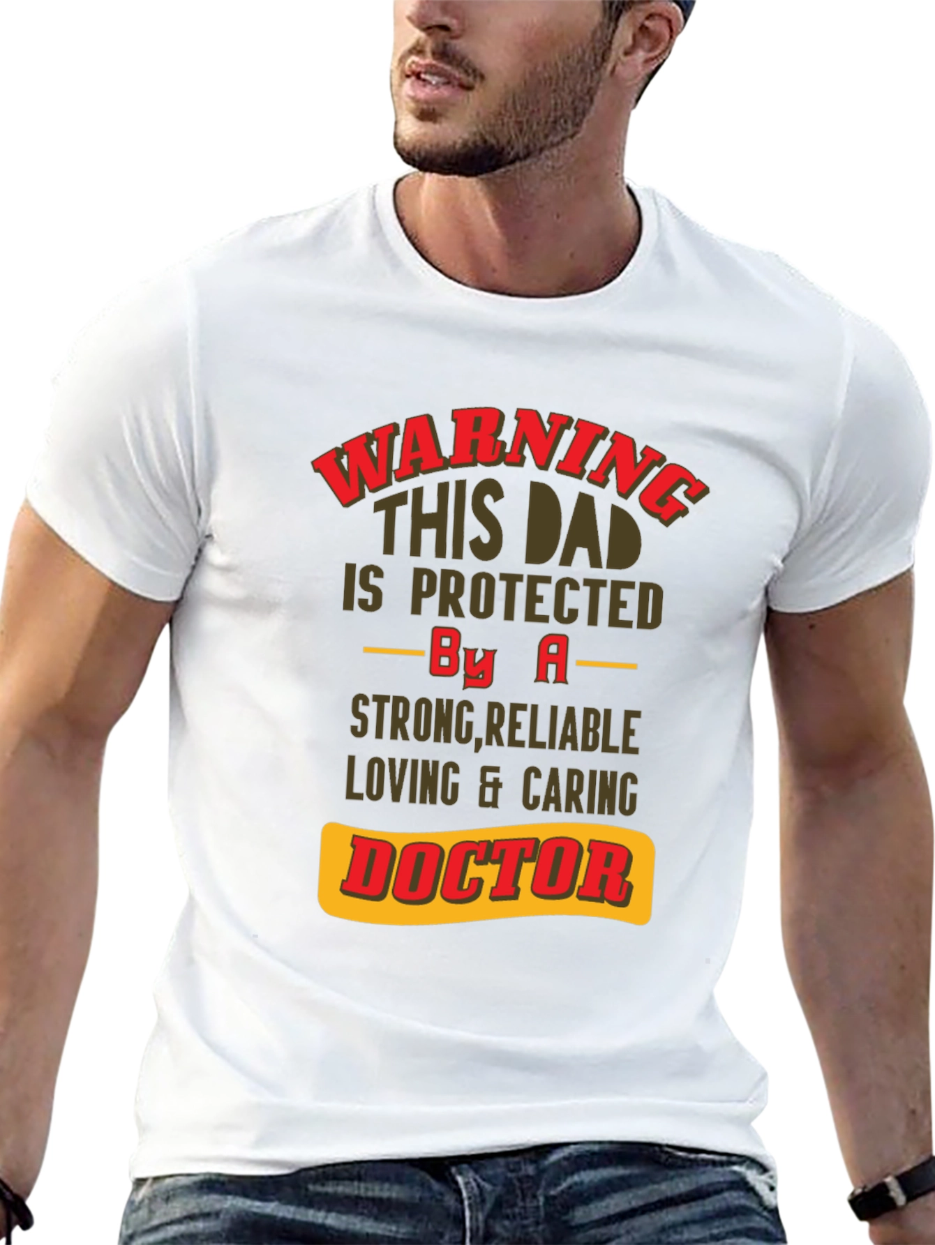 Camiseta de Papá Protegido por un Doctor
