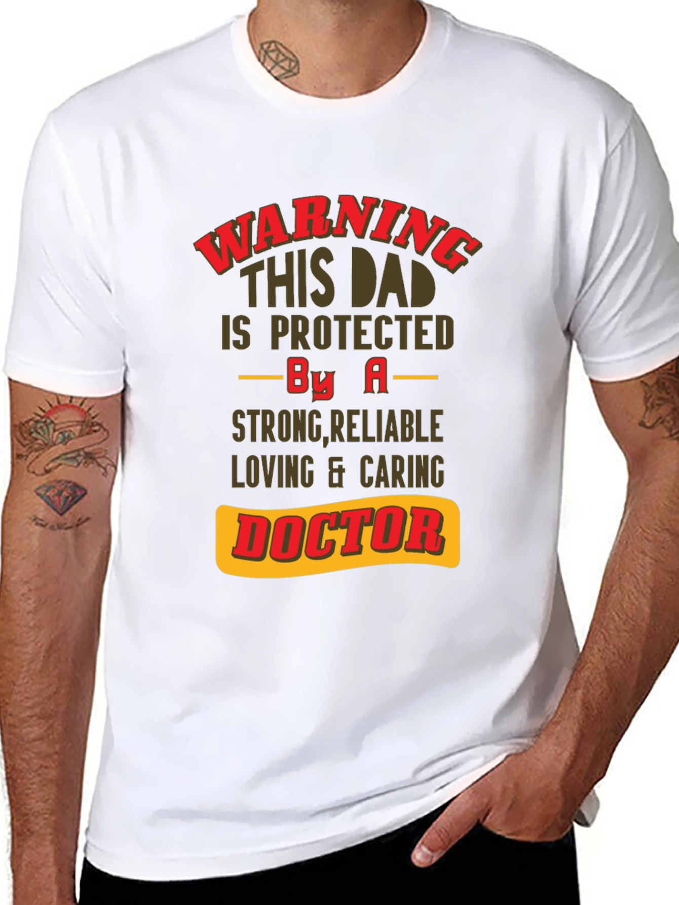 Camiseta de Papá Protegido por un Doctor