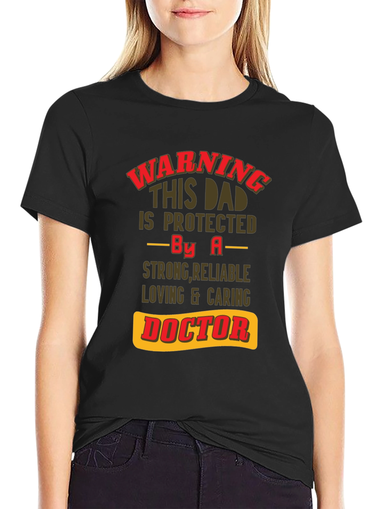 Camiseta de Papá Protegido por un Doctor