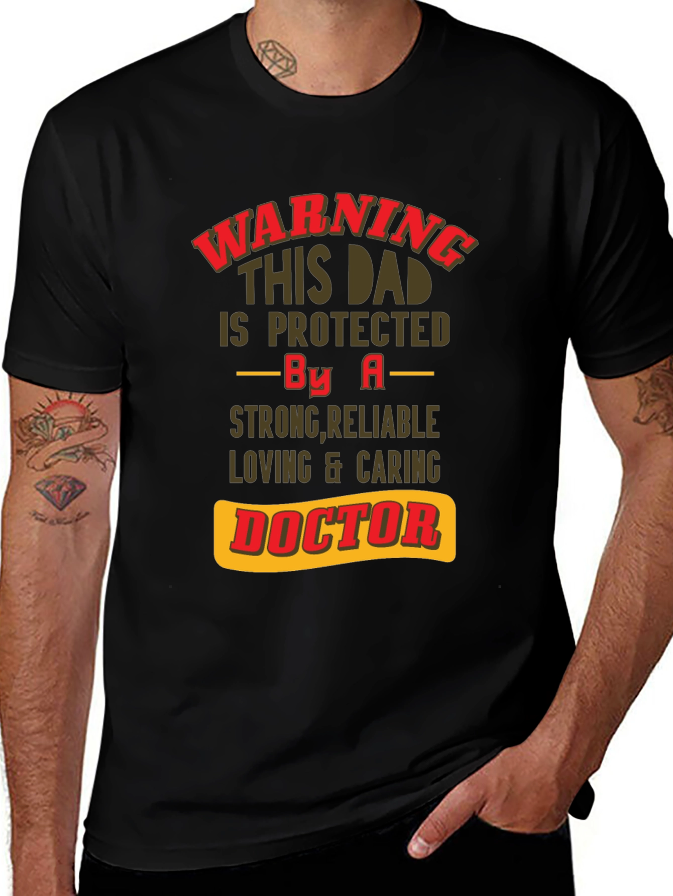 Camiseta de Papá Protegido por un Doctor