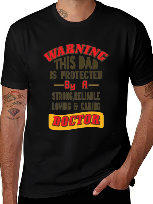 Camiseta de Papá Protegido por un Doctor