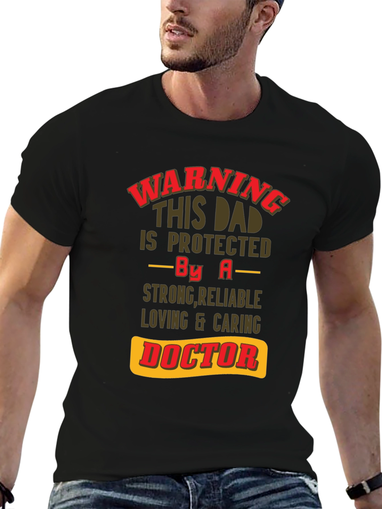 Camiseta de Papá Protegido por un Doctor
