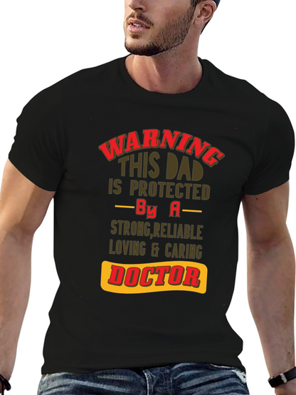 Camiseta de Papá Protegido por un Doctor