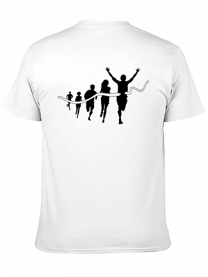 Camiseta Negra Silueta de Carrera en la Meta