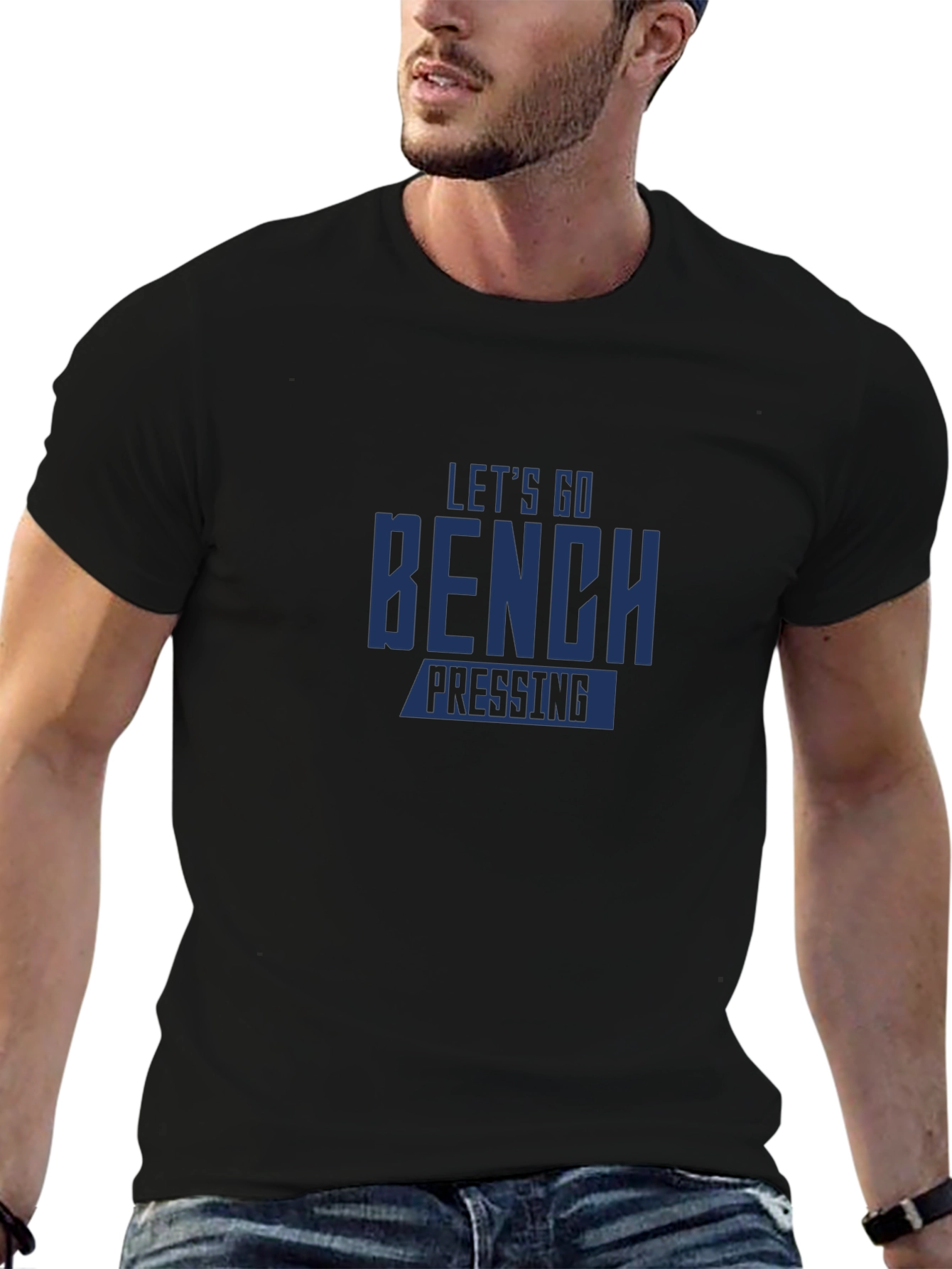 Camiseta Negra: ¡Vamos al Press de Banca!