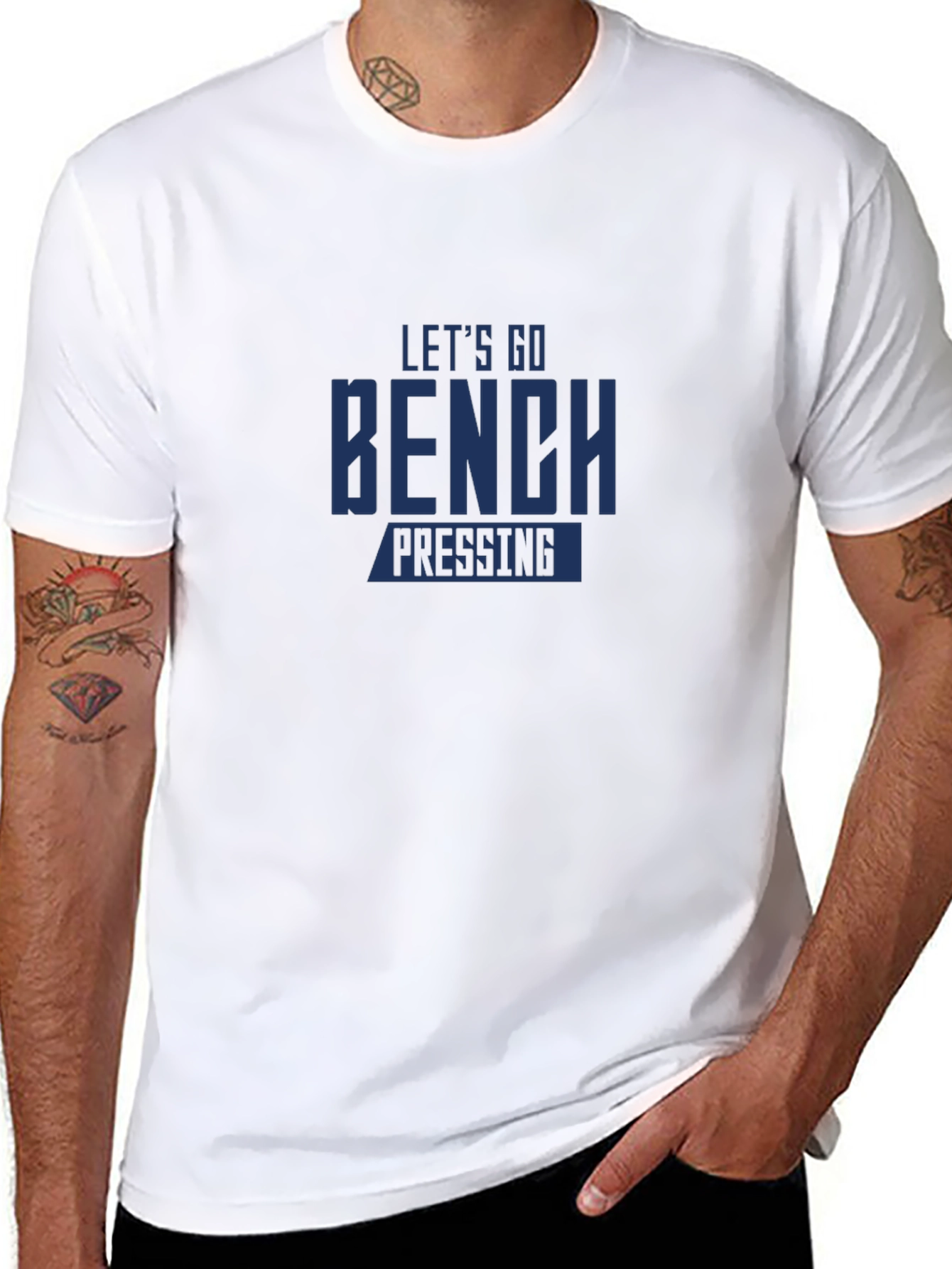 Camiseta Negra: ¡Vamos al Press de Banca!
