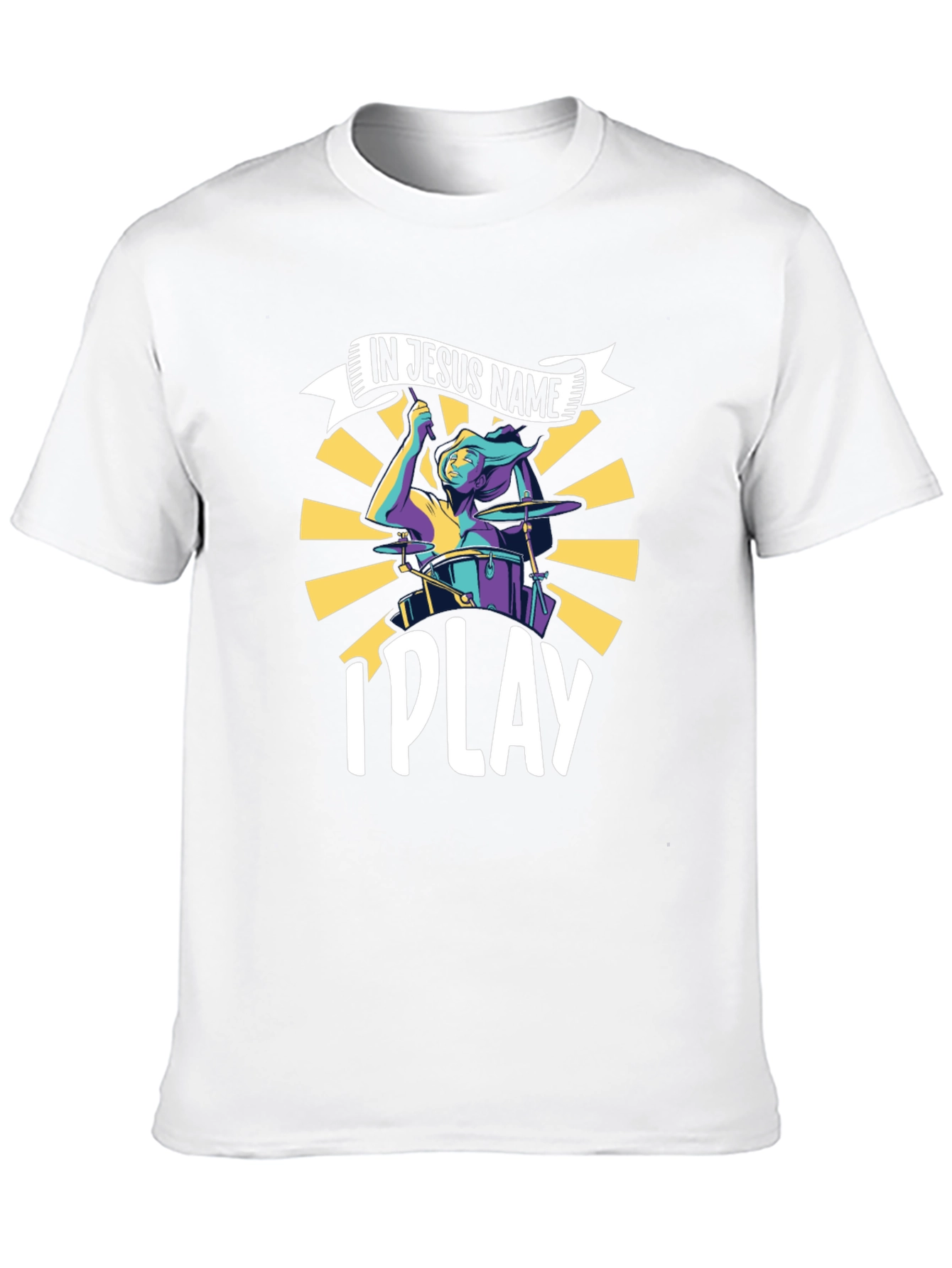 Camiseta Negra Cristiana In Jesus Name I Play