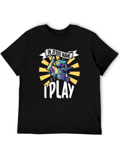 Camiseta Negra Cristiana In Jesus Name I Play