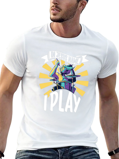 Camiseta Negra Cristiana In Jesus Name I Play