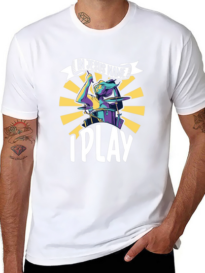 Camiseta Negra Cristiana In Jesus Name I Play