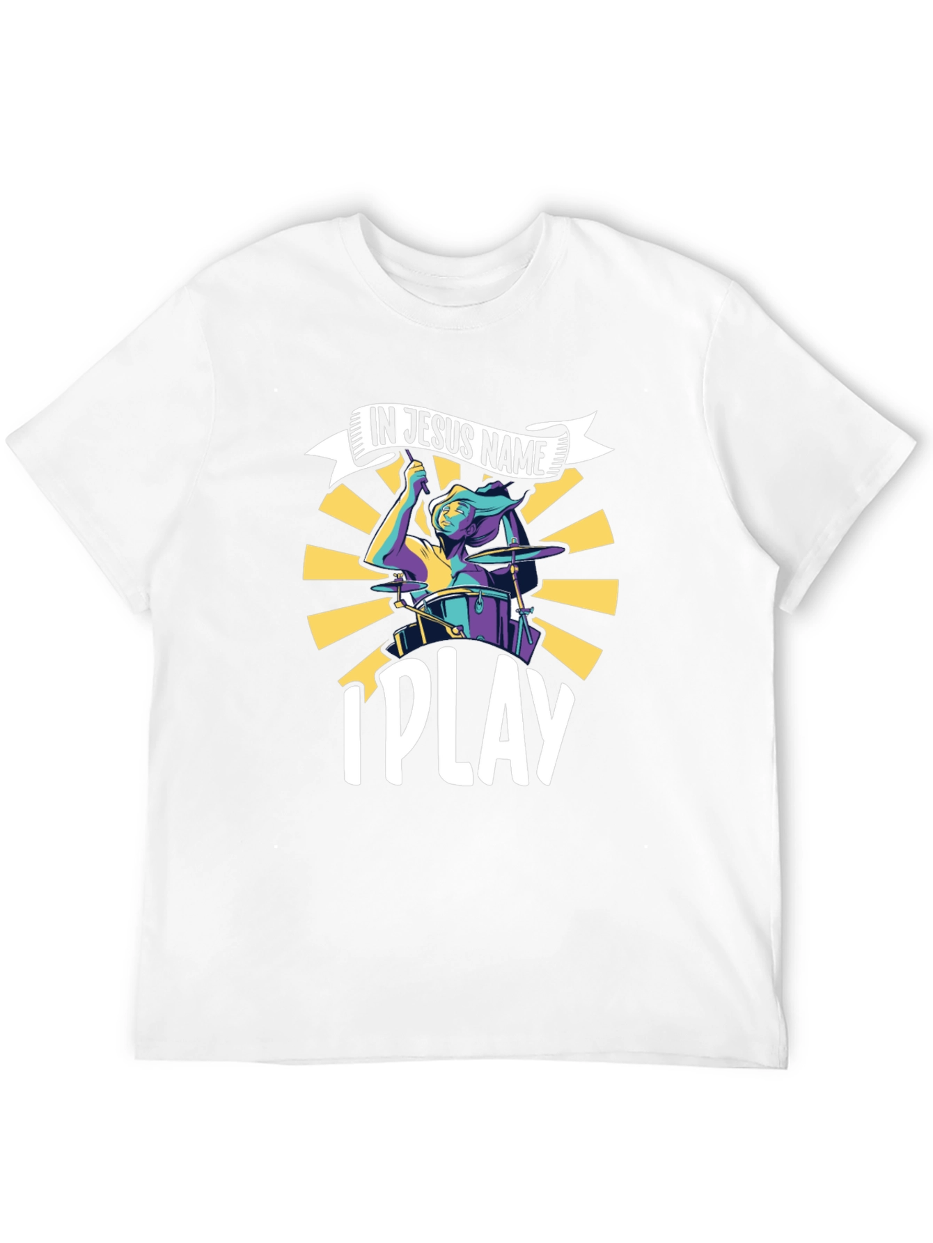 Camiseta Negra Cristiana In Jesus Name I Play