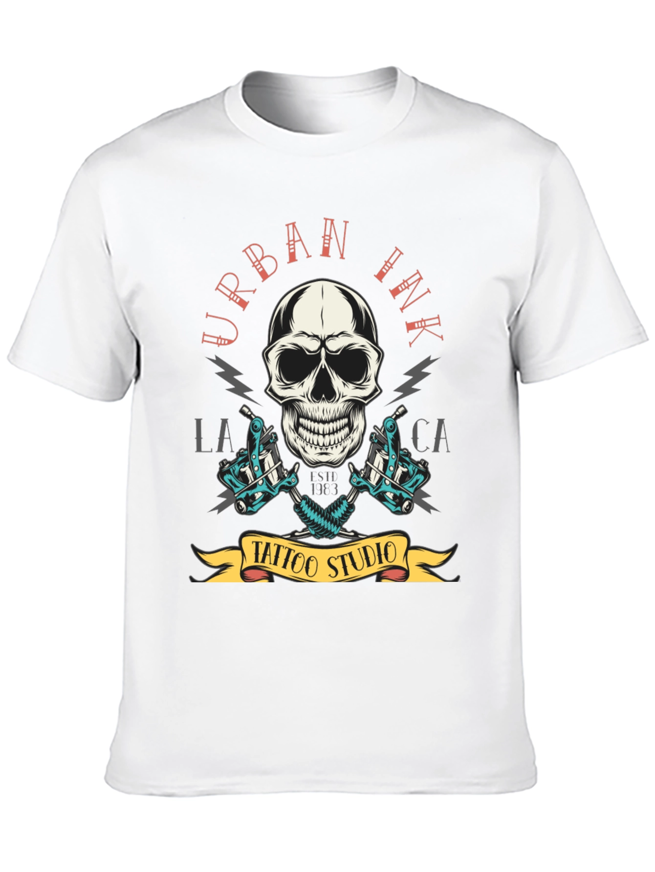 Camiseta Negra Urbana Ink Tattoo Studio Cráneo