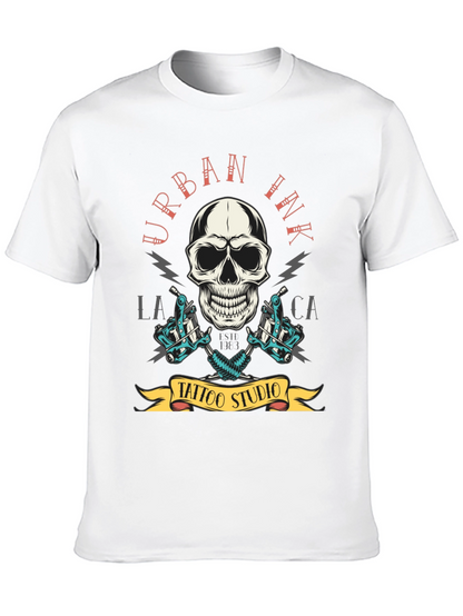Camiseta Negra Urbana Ink Tattoo Studio Cráneo