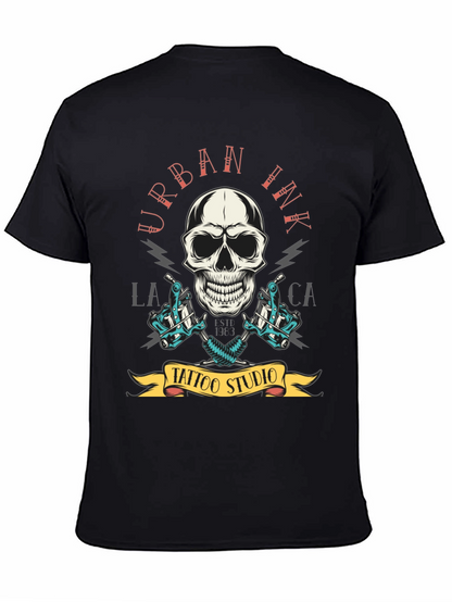 Camiseta Negra Urbana Ink Tattoo Studio Cráneo