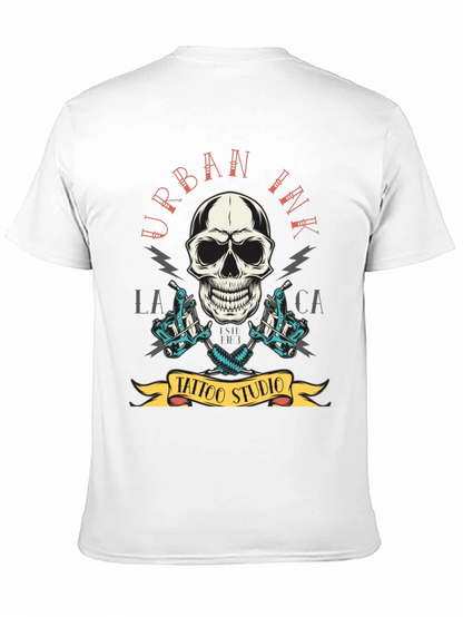 Camiseta Negra Urbana Ink Tattoo Studio Cráneo