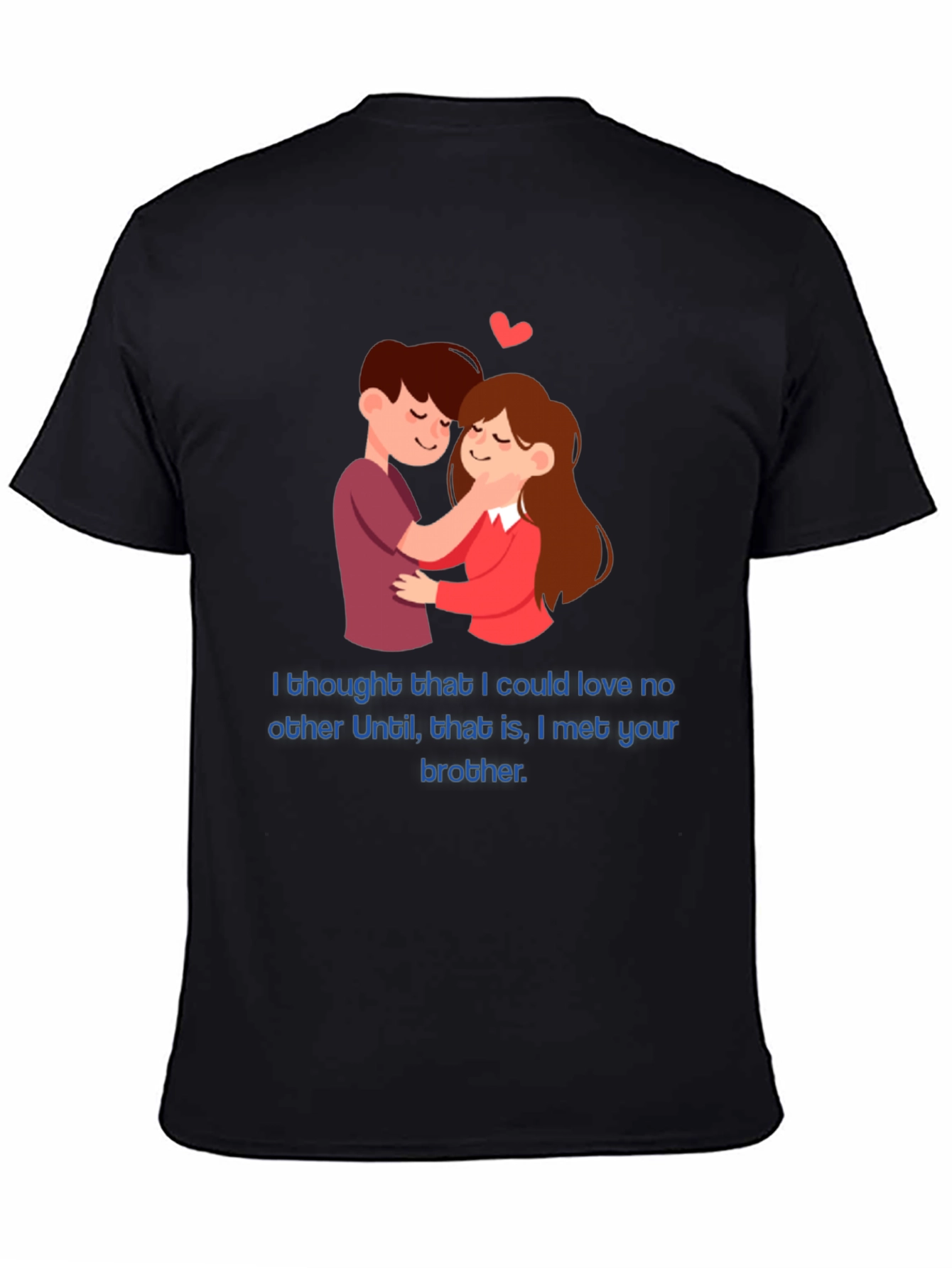 Camiseta Negra Romántica con Diseño Divertido