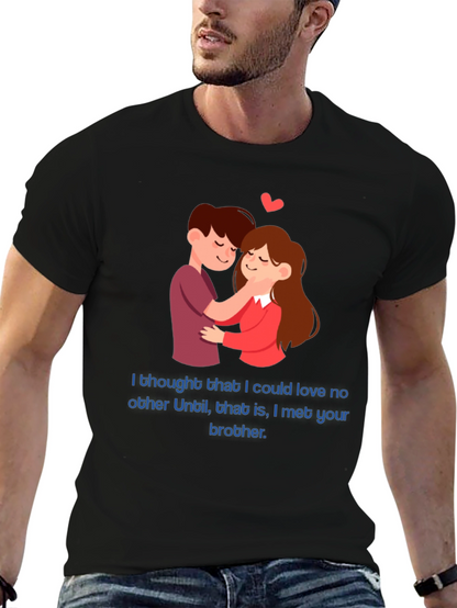 Camiseta Negra Romántica con Diseño Divertido