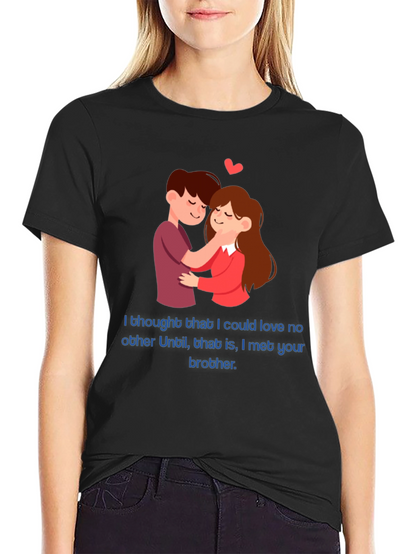 Camiseta Negra Romántica con Diseño Divertido