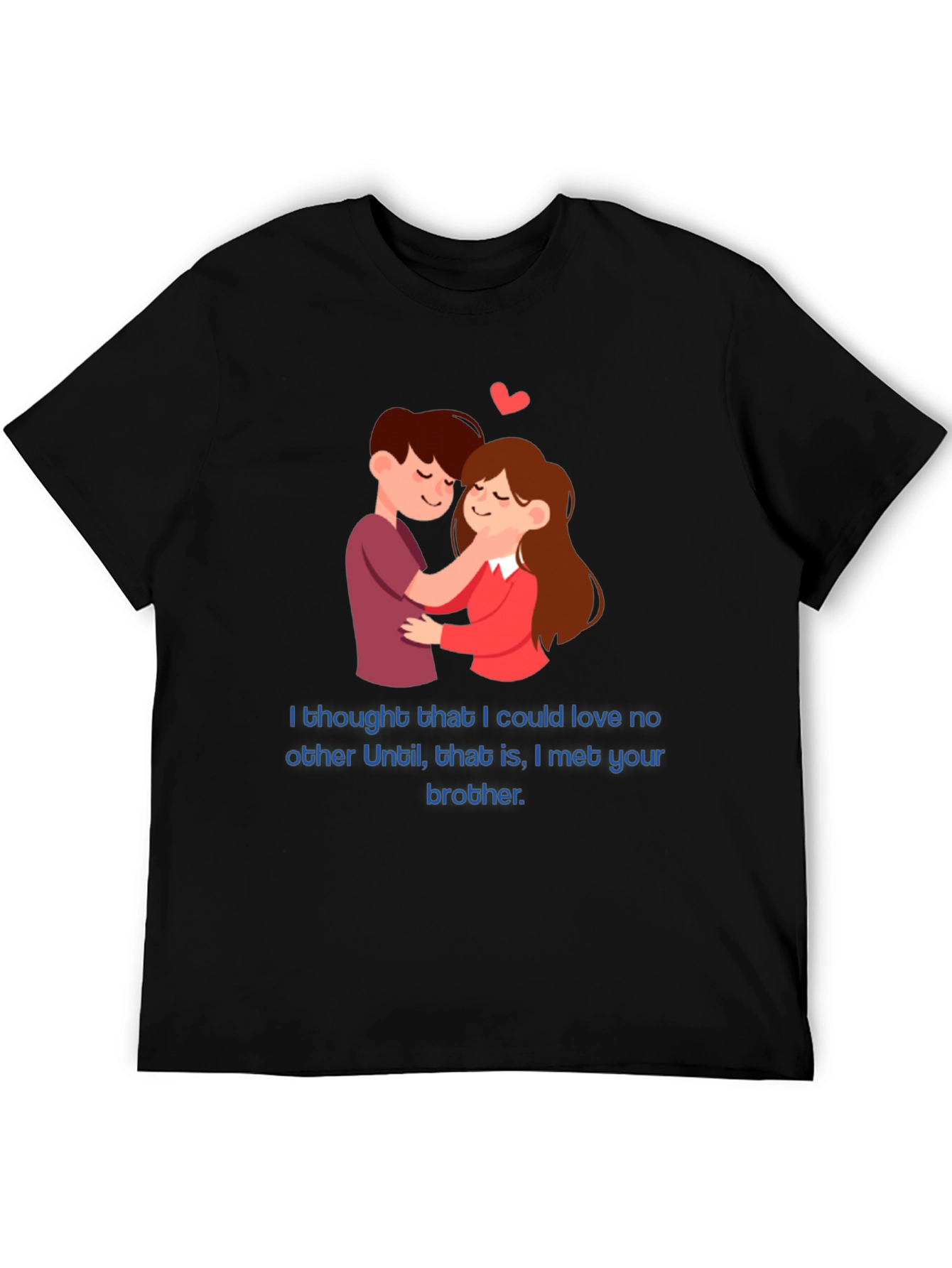 Camiseta Negra Romántica con Diseño Divertido