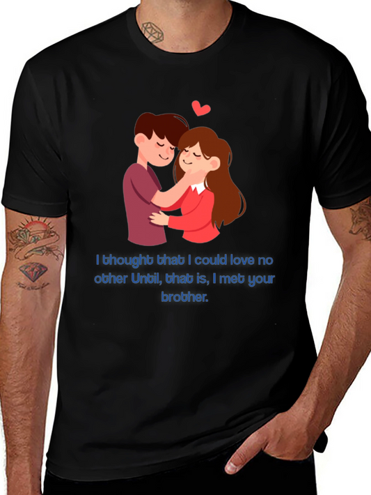 Camiseta Negra Romántica con Diseño Divertido