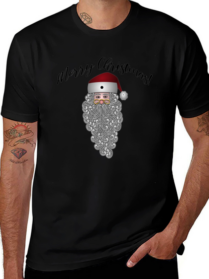 Camiseta Negra Navideña Santa Claus