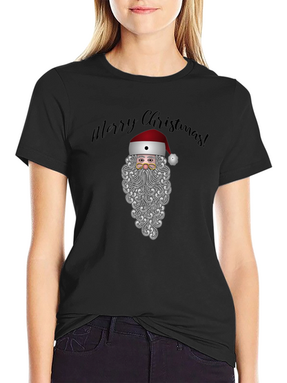 Camiseta Negra Navideña Santa Claus