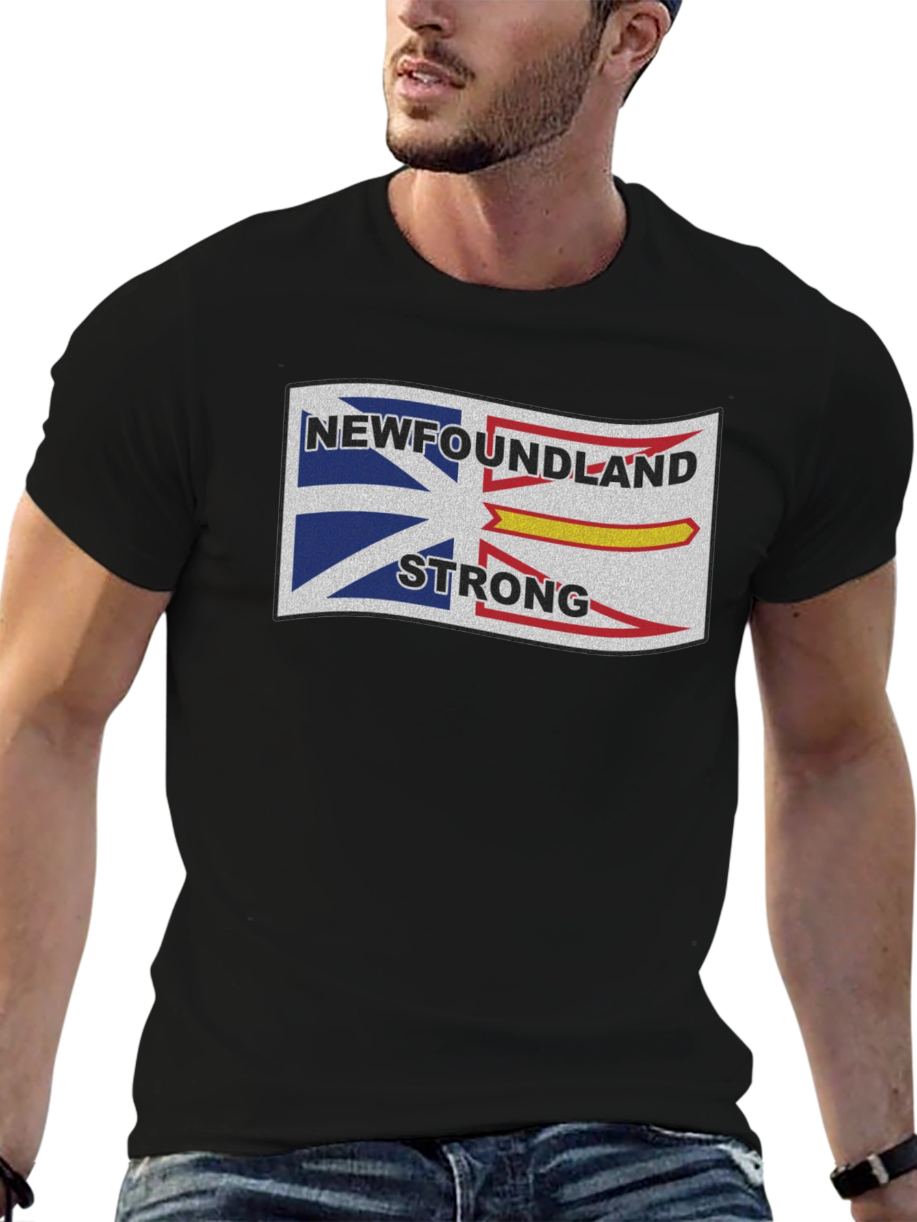 Camiseta Negra: Diseño Newfoundland Strong