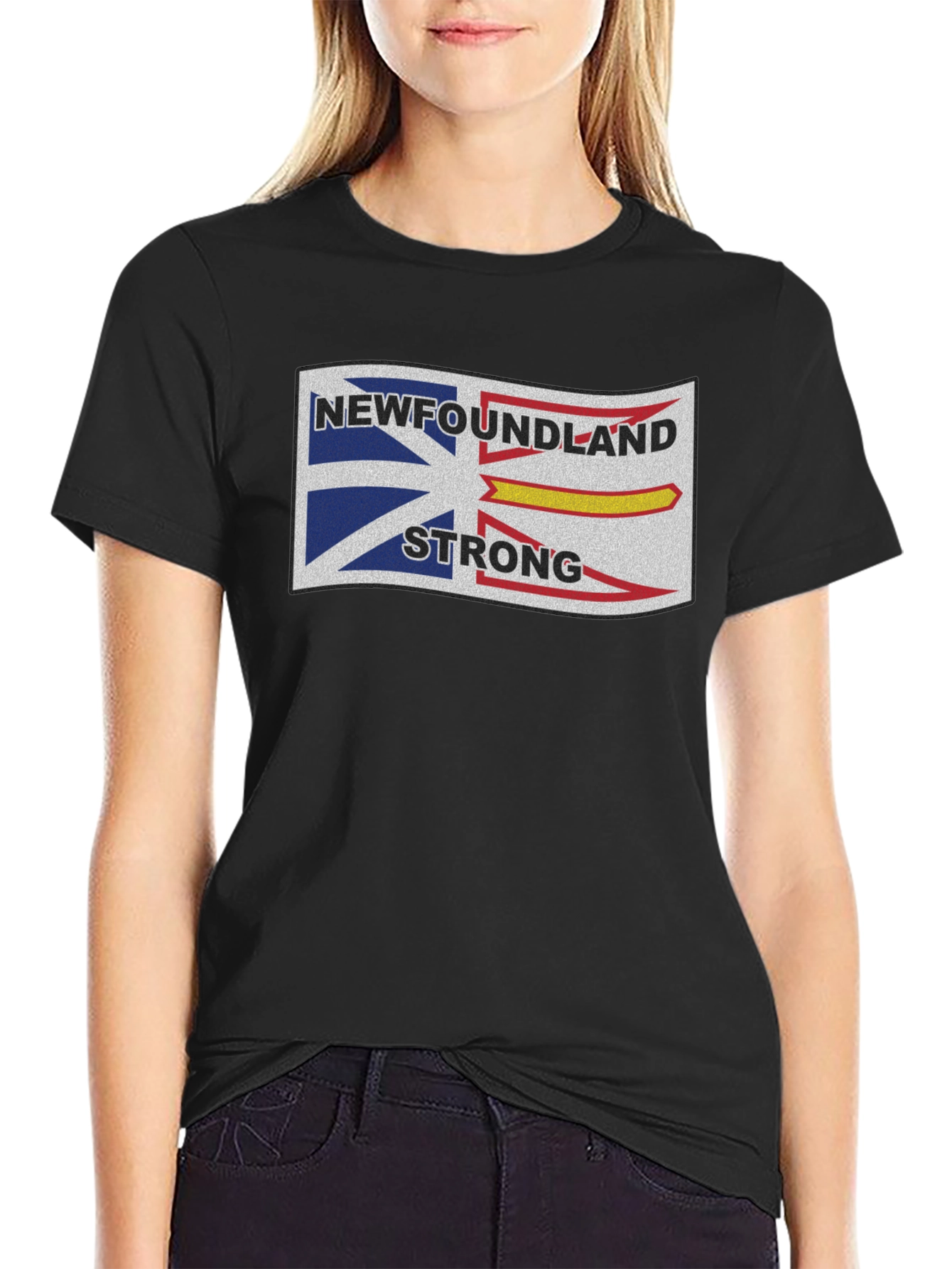 Camiseta Negra: Diseño Newfoundland Strong