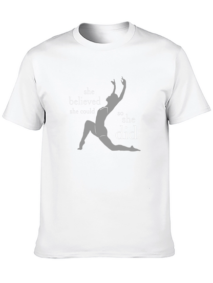 Camiseta Negra con Diseño de Gimnasta