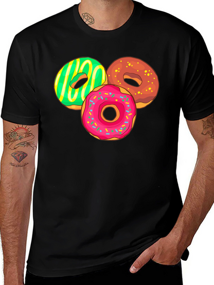 Camiseta Negra con Diseño de Donas