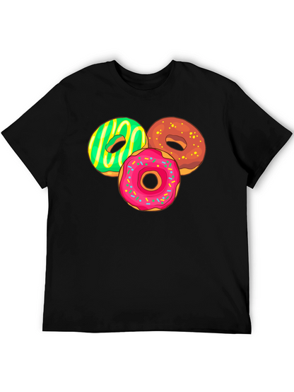 Camiseta Negra con Diseño de Donas