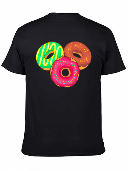 Camiseta Negra con Diseño de Donas