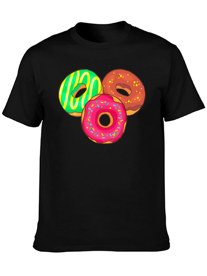 Camiseta Negra con Diseño de Donas