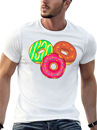 Camiseta Negra con Diseño de Donas