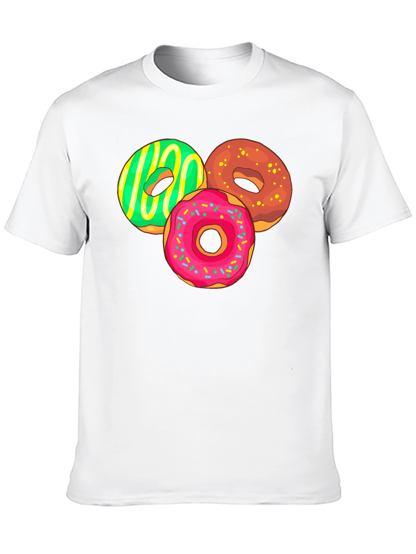 Camiseta Negra con Diseño de Donas