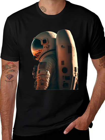 Camiseta Negra Astronauta Espacio Unisex