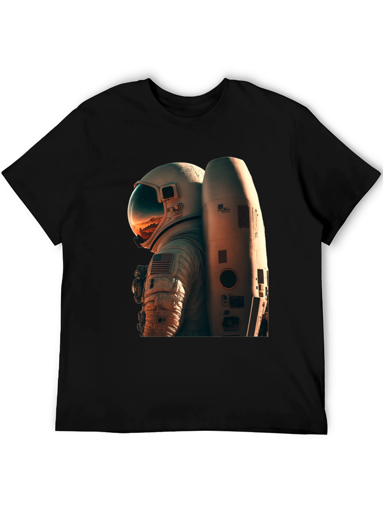 Camiseta Negra Astronauta Espacio Unisex