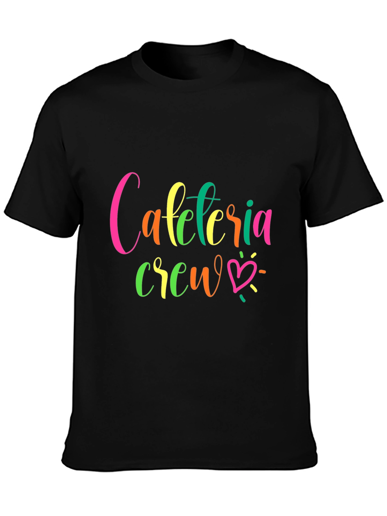 Camiseta Negra Cafeteria Crew para Personal de Comedor