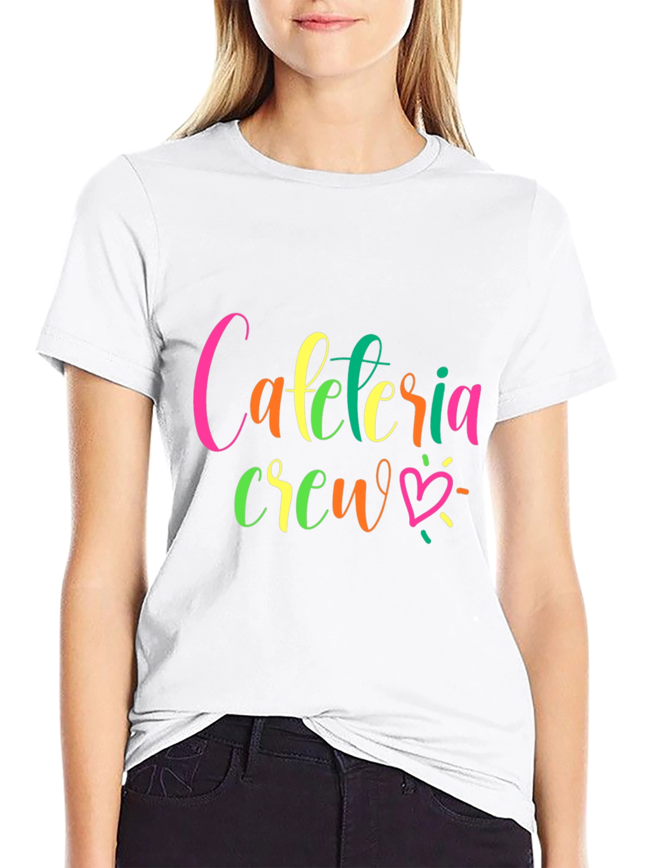 Camiseta Negra Cafeteria Crew para Personal de Comedor