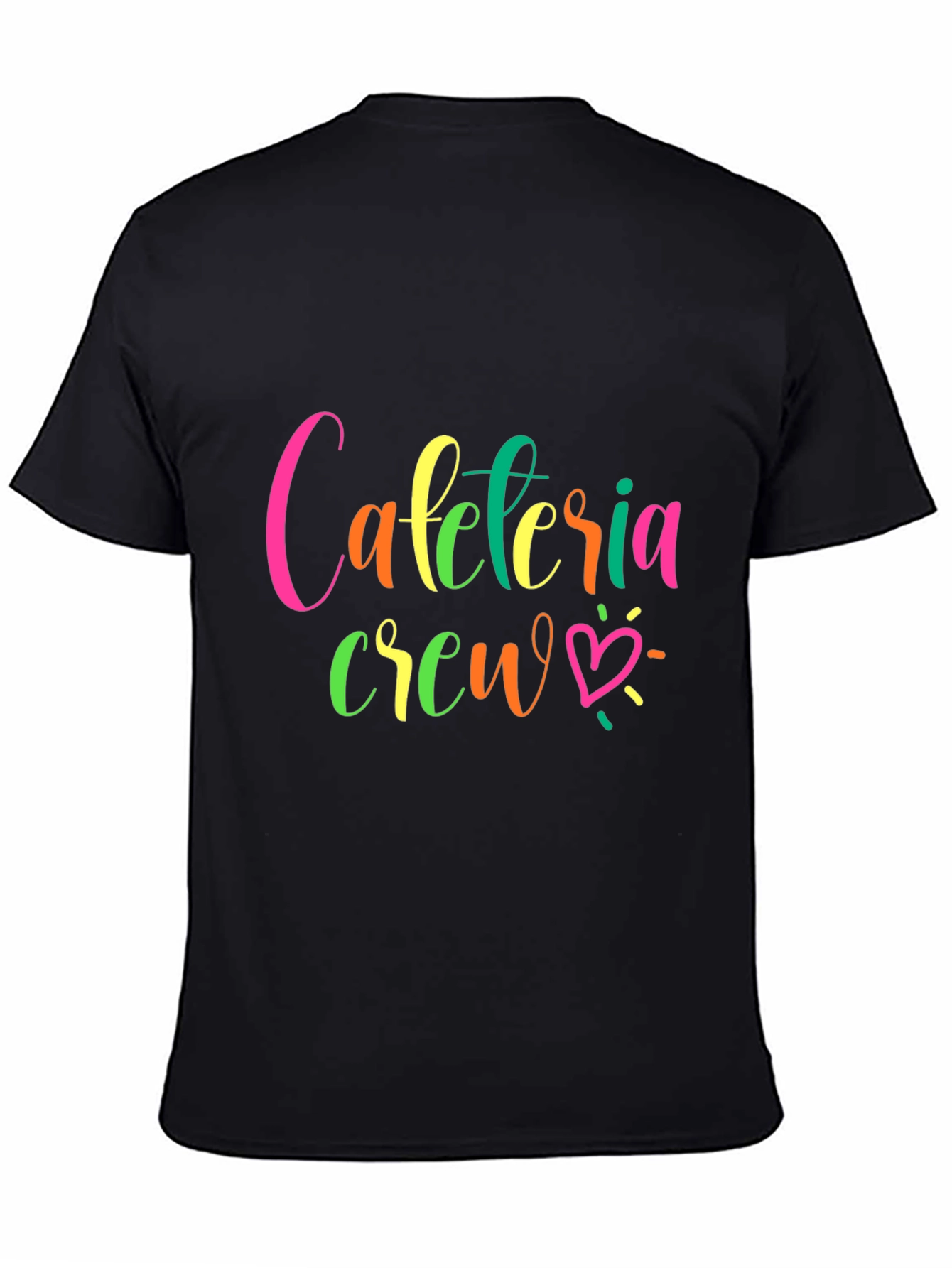 Camiseta Negra Cafeteria Crew para Personal de Comedor