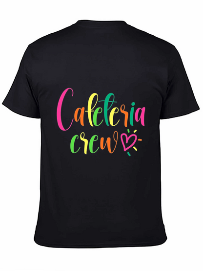 Camiseta Negra Cafeteria Crew para Personal de Comedor
